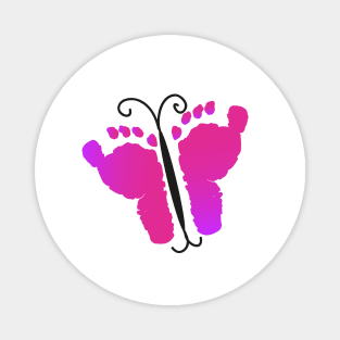 Baby footprints and butterfly Magnet